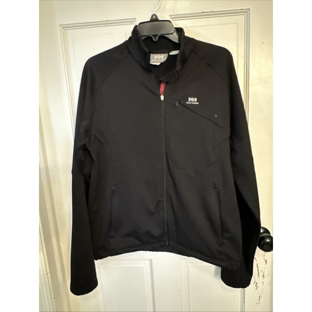Helly Hansen Mens Black Full Zip Stand Collar Pocket Soft shell Jacket Sz M